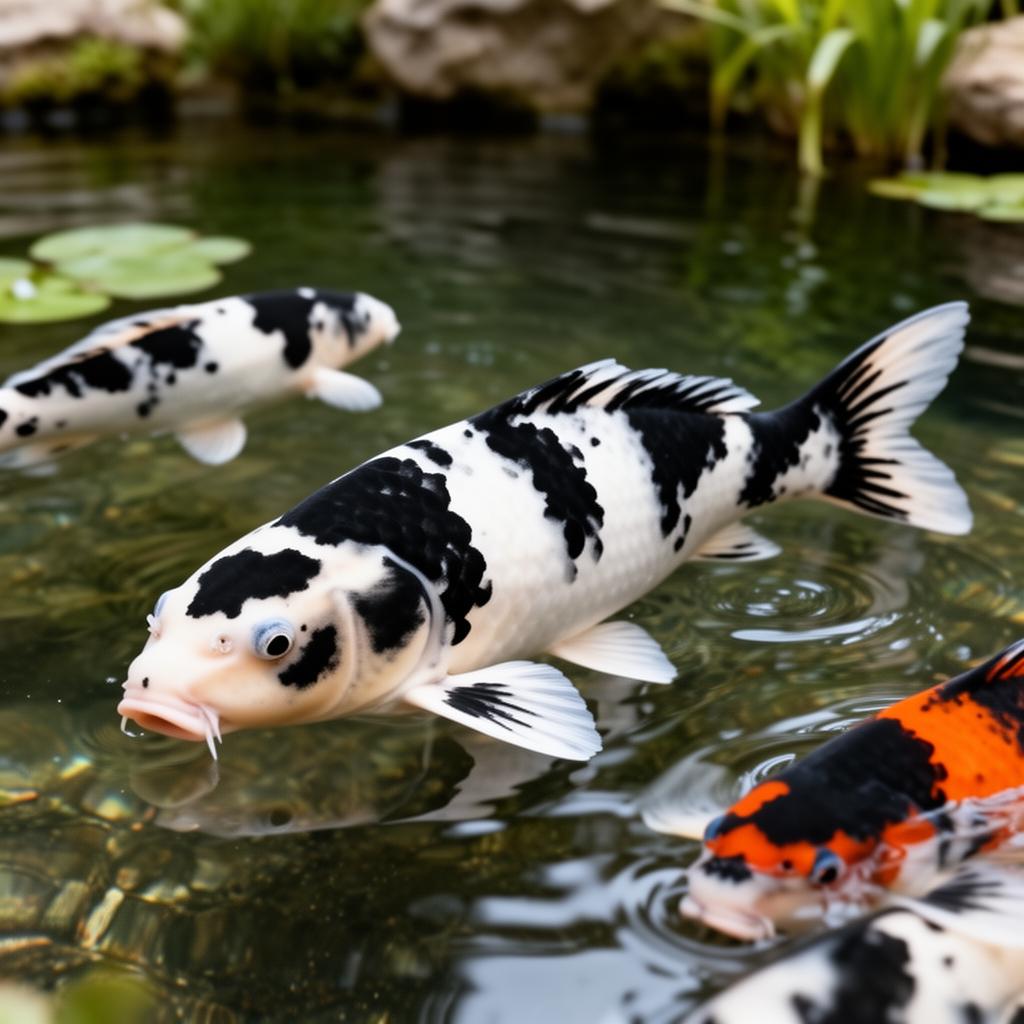 КОІ Уцурі готуються до зимівлі у глибокому ставку